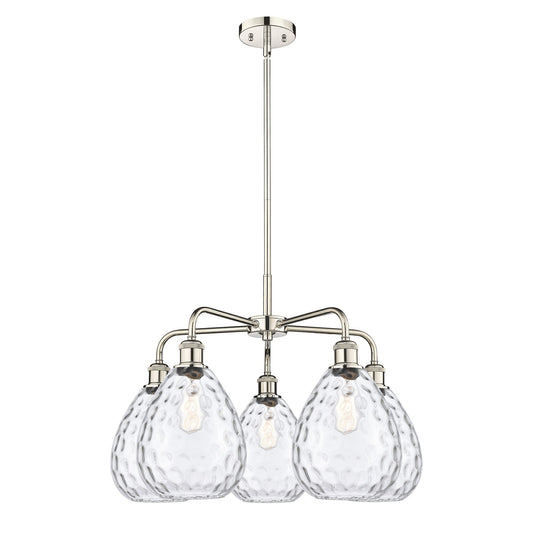 Innovations Waverly 26in 5-Light Chandelier | Industrial Polished Nickel and Clear Glass | Dining Room & Living Room | 26 x 26 x | Model 516-5CR-PN-G372
