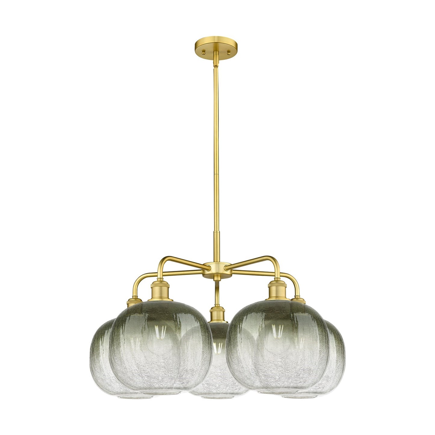 Innovations Brookhaven Sphere 29in 5-Light Chandelier | Industrial Satin Gold Steel and Slate Glass | Dining Room & Living | Model 516-5CR-SG-G481-10SL