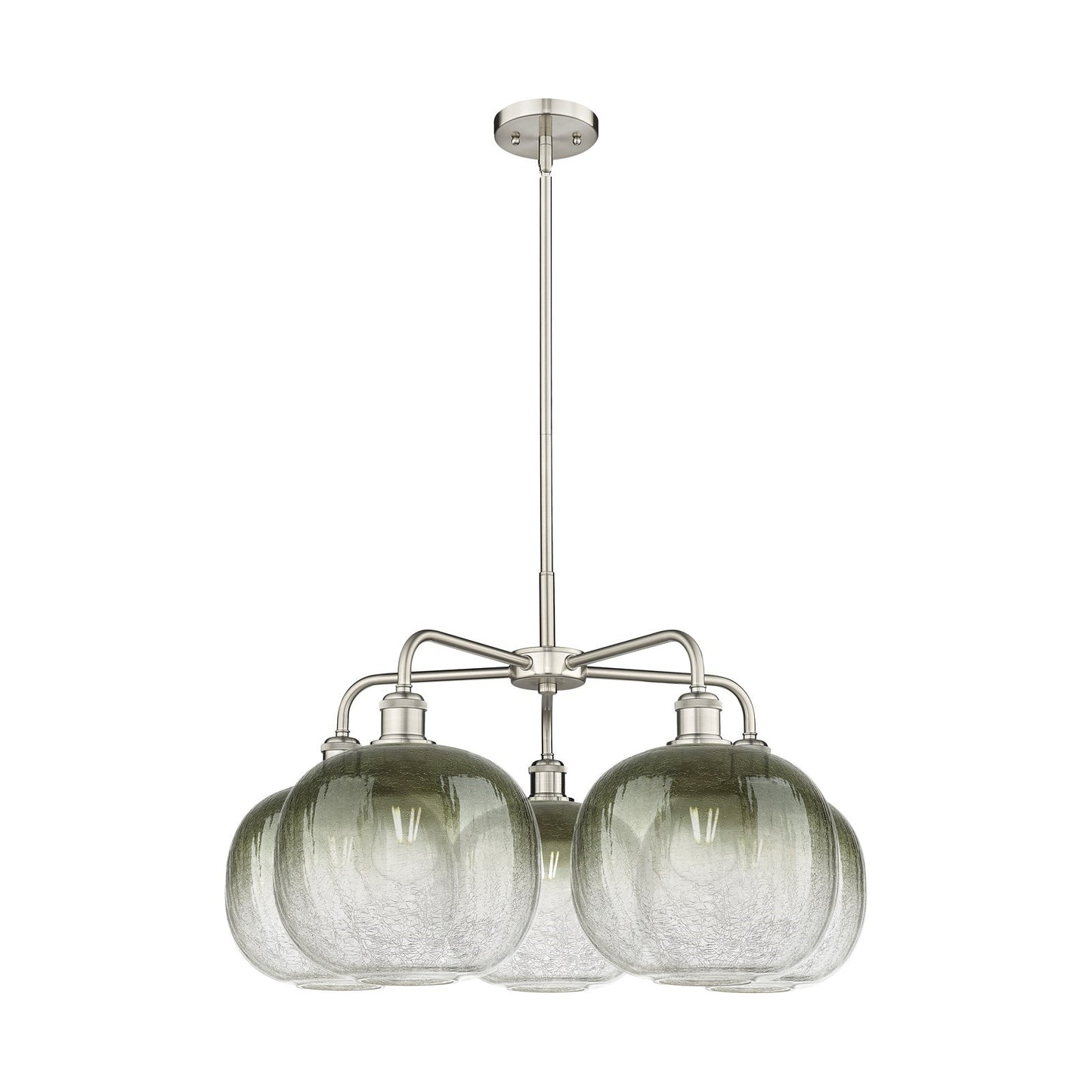 Innovations Brookhaven Sphere 29in 5-Light Chandelier | Industrial Satin Nickel and Slate Glass | Dining Room & Living Room | Model 516-5CR-SN-G481-10SL