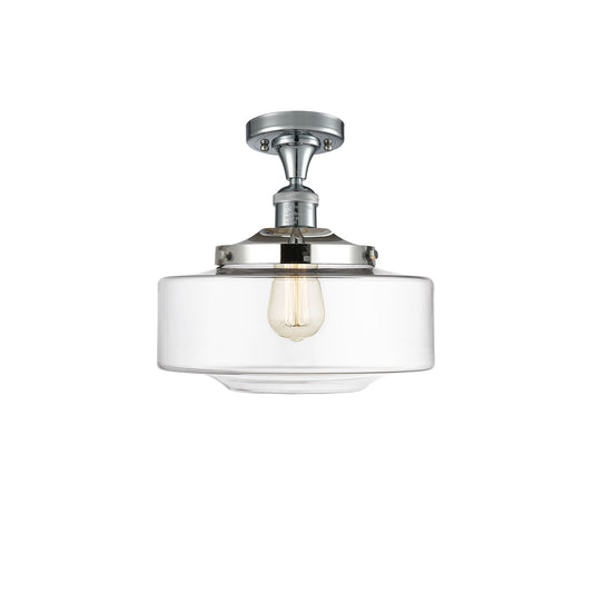 Innovations Bridgeton 12in 1-Light Semi-Flush Mount | Traditional Polished Chrome Steel and Clear Glass | Entryway & Hallway | Model 517-1CH-PC-G692-12