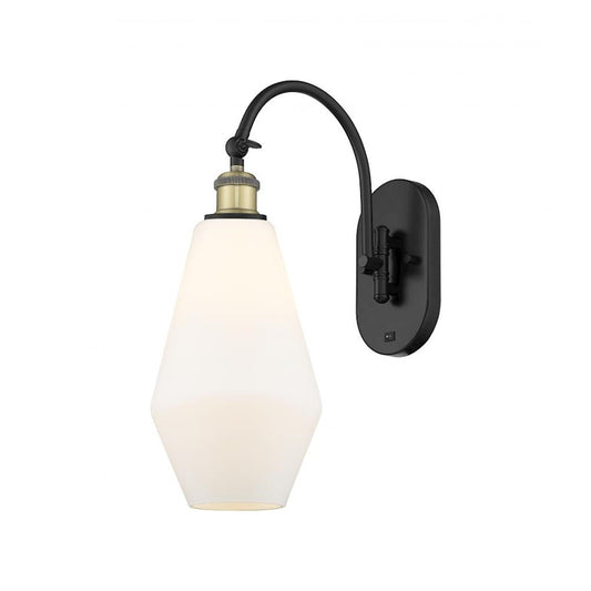 Innovations Ballston Cindyrella 7in 1-Light Wall Sconce | Nautical Transitional Black Antique Brass and Cased Matte White | Model 518-1W-BAB-G651-7