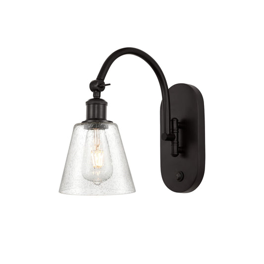 Innovations Caton 6in 1-Light Swing Arm Sconce | Industrial Oil Rubbed Bronze Steel and Frosted Glass | Bedroom & Living Room | Model 518-1W-OB-G454