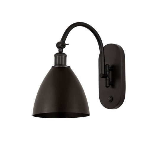 Innovations Bristol 1-Light 7.5in Swing Arm Sconce | Industrial Oil Rubbed Bronze Steel and Cast Brass with Cone Metal | Model 518-1W-OB-MBD-75-OB-LED