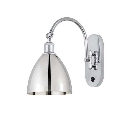 Innovations Bristol 8in 1-Light Swing Arm Sconce | Industrial Polished Chrome Steel and Cast Brass with Polished Chrome | Model 518-1W-PC-MBD-75-PC-LED