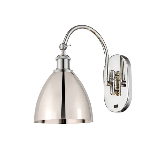 Innovations Bristol 7.5in 1-Light Swing Arm Sconce | Industrial Polished Nickel Steel and Polished Nickel Metal Shade | Model 518-1W-PN-MBD-75-PN