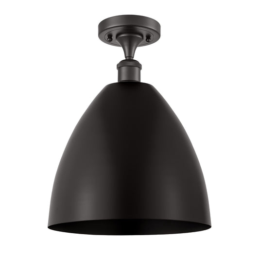 Innovations Bristol 12in 1-Light Semi-Flush Mount | Industrial Matte Black Metal | Kitchen & Hallway | 12 x 12 x 15 in | Model 616-1F-BK-MBD-12-BK