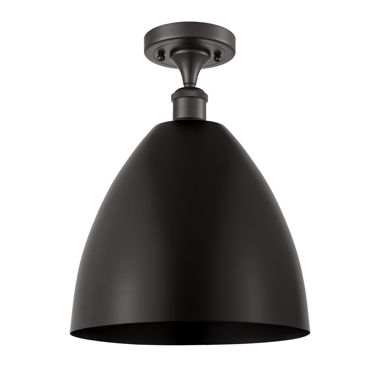 Innovations Bristol 12in 1-Light Semi-Flush Mount | Industrial Matte Black Metal | Kitchen & Hallway | 12 x 12 x 15 in | Model 616-1F-BK-MBD-12-BK