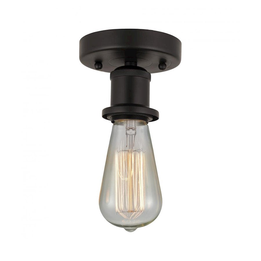 Innovations Edison Bare Bulb 1 Light Semi-Flush, Bronze