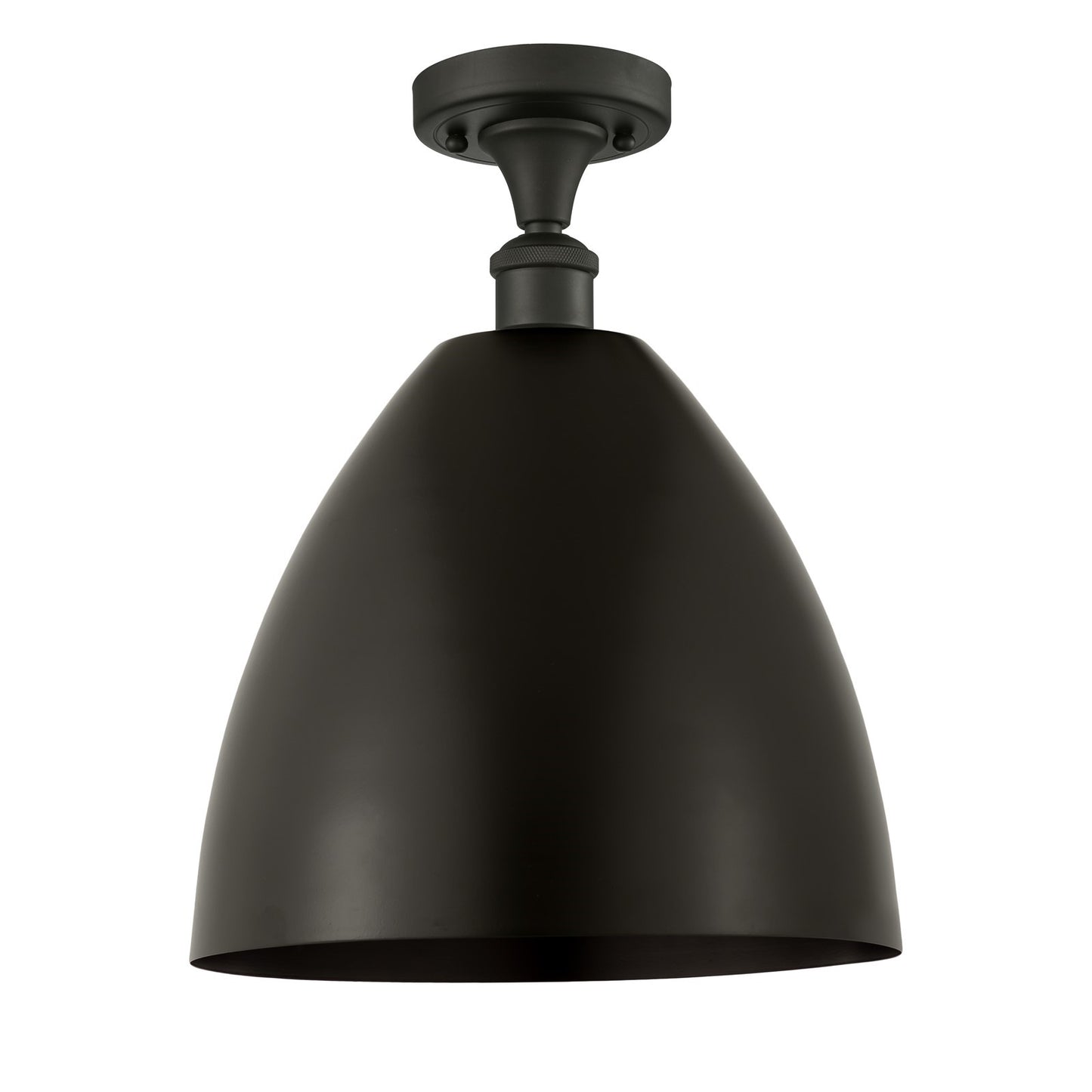 Innovations Bristol 12in 1-Light Semi-Flush Mount | Industrial Oil Rubbed Bronze Steel and Cast Brass with Oil Rubbed Bronze | Model 616-1F-OB-MBD-12-OB