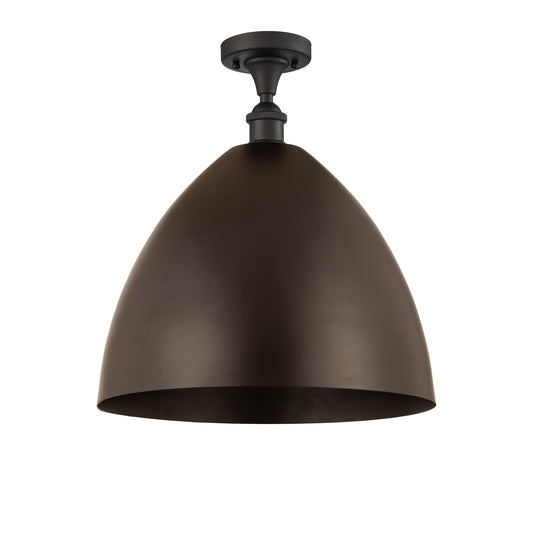 Innovations Bristol 16in 1-Light Semi-Flush Mount | Industrial Oil Rubbed Bronze Steel and Cast Brass with Oil Rubbed Bronze | Model 616-1F-OB-MBD-16-OB