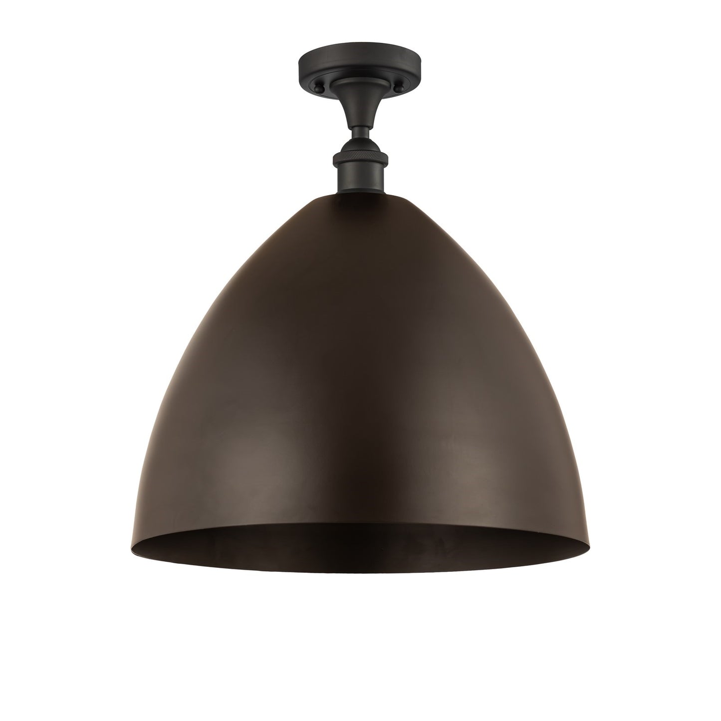 Innovations Bristol 16in 1-Light Semi-Flush Mount | Industrial Oil Rubbed Bronze Steel and Cast Brass with Oil Rubbed Bronze | Model 616-1F-OB-MBD-16-OB