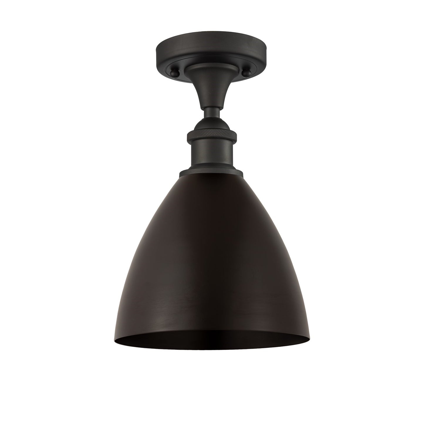 Innovations Bristol 8in 1-Light Semi-Flush Mount | Industrial Oil Rubbed Bronze Steel and Cast Brass with Oil Rubbed Bronze | Model 616-1F-OB-MBD-75-OB