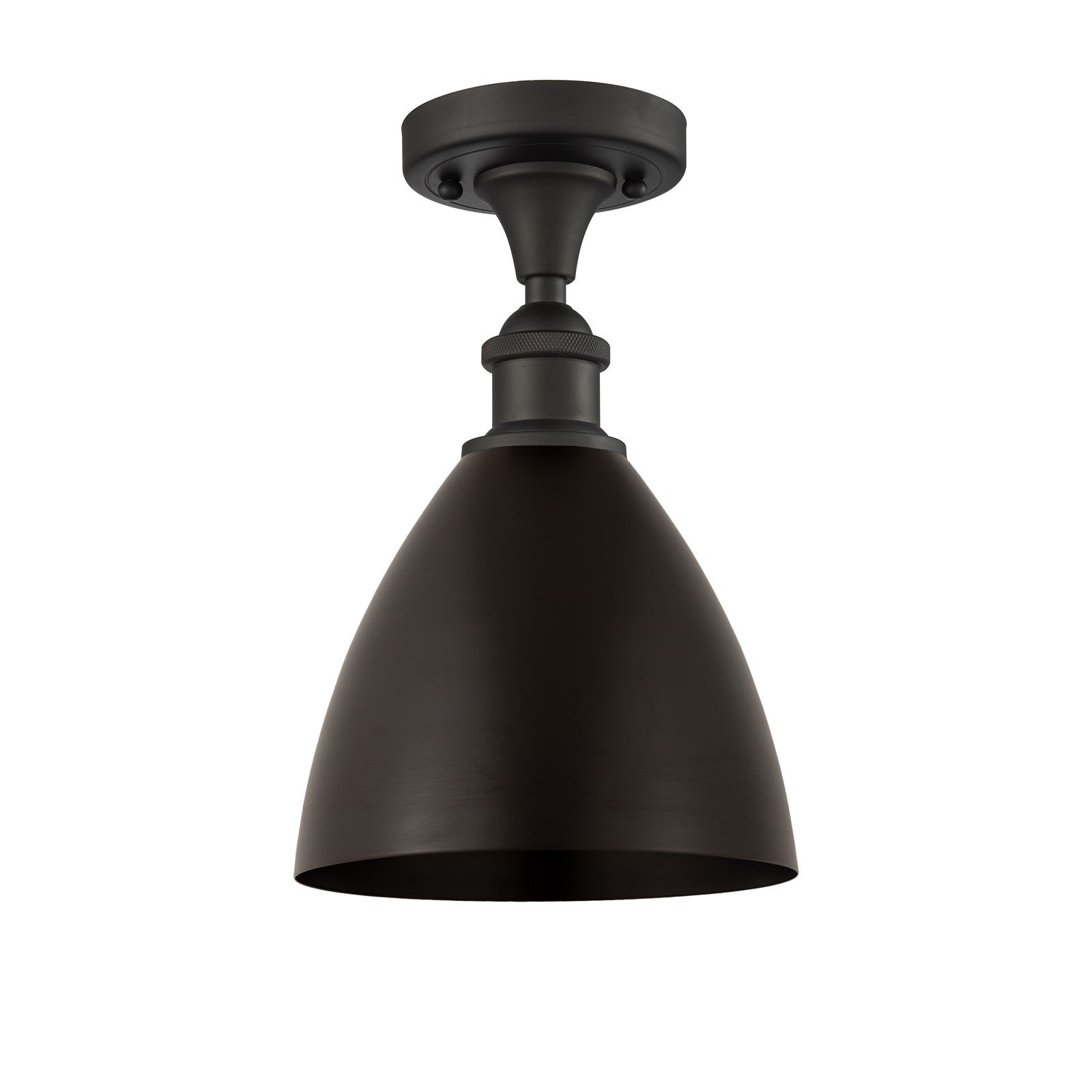 Innovations Bristol 8in 1-Light Semi-Flush Mount | Industrial Oil Rubbed Bronze Steel and Cast Brass with Oil Rubbed Bronze | Model 616-1F-OB-MBD-75-OB