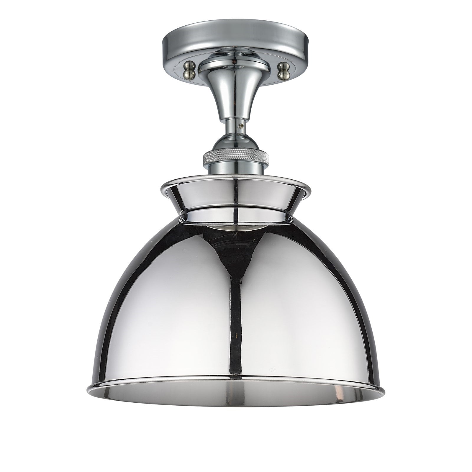Innovations Adirondack 8in 1-Light Semi-Flush Mount | Industrial Polished Chrome Steel and Cast Brass Metal | Entryway & Hallway | Model 616-1F-PC-M14-PC