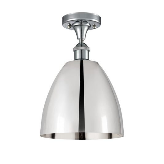 Innovations Bristol 9in 1-Light Semi-Flush Mount | Industrial Polished Chrome Steel and Polished Chrome Metal Shade | Kitchen & | Model 616-1F-PC-MBD-9-PC
