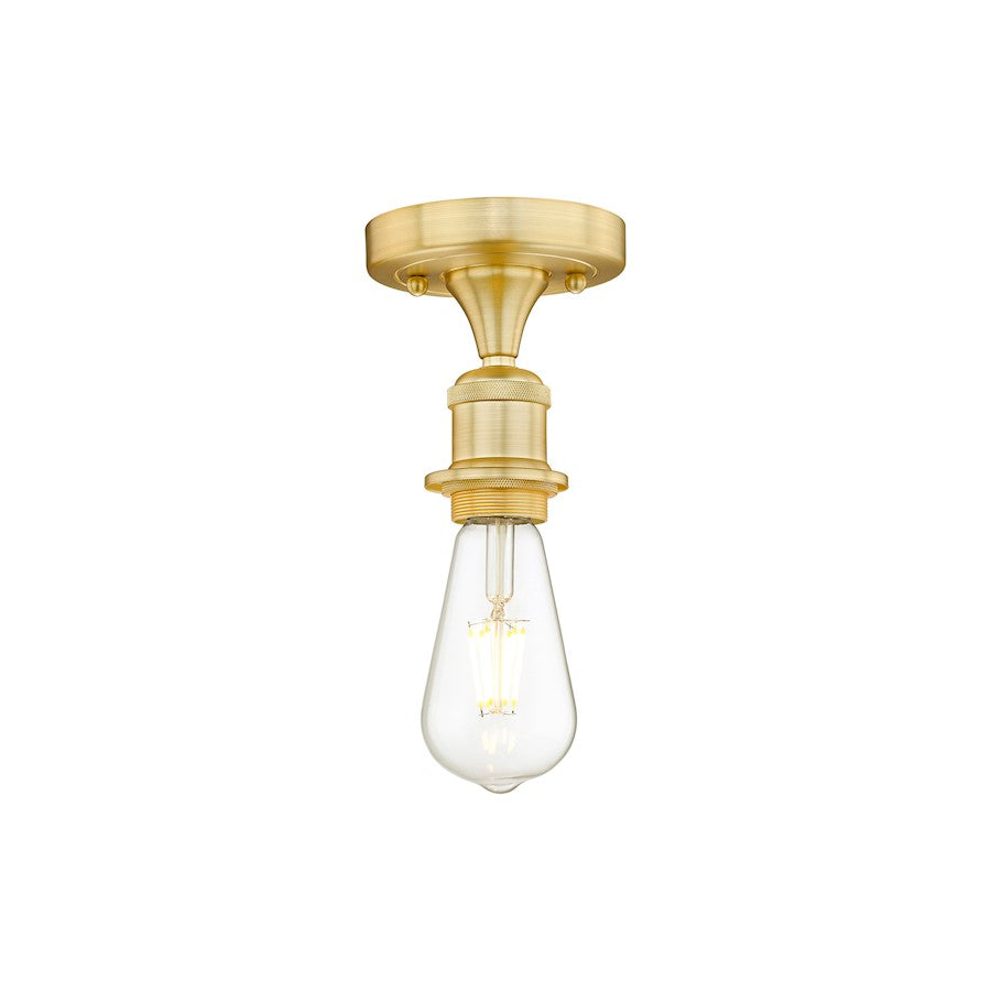 Innovations Lighting Bare Bulb 1 Light 2" Semi-Flush Mount, Gold