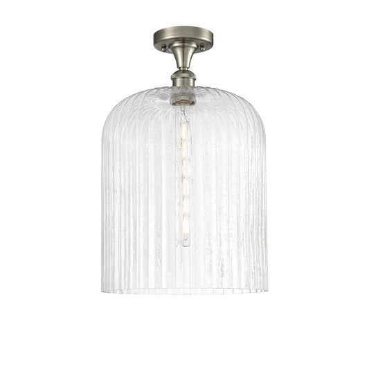 Innovations Bridal Veil 5in 1-Light Semi-Flush Mount | Art Nouveau Brushed Satin Nickel Steel and Seedy Ribbed Glass | Model 616-1F-SN-G559-12SDY