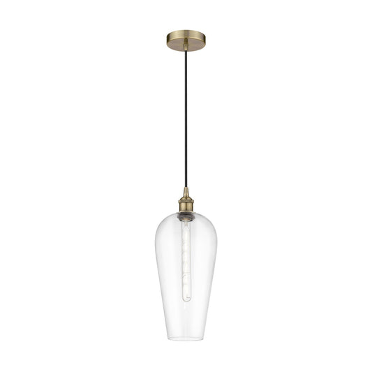 Innovations Chelsea 8in 1-Light Mini Pendant | Industrial Antique Brass and Clear Glass | Kitchen Island & Dining Room | 8 x 8 | Model 616-1P-AB-G456-8CL