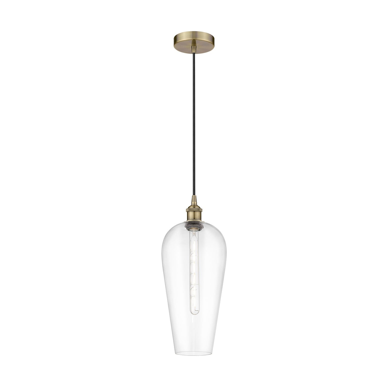 Innovations Chelsea 8in 1-Light Mini Pendant | Industrial Antique Brass and Clear Glass | Kitchen Island & Dining Room | 8 x 8 | Model 616-1P-AB-G456-8CL