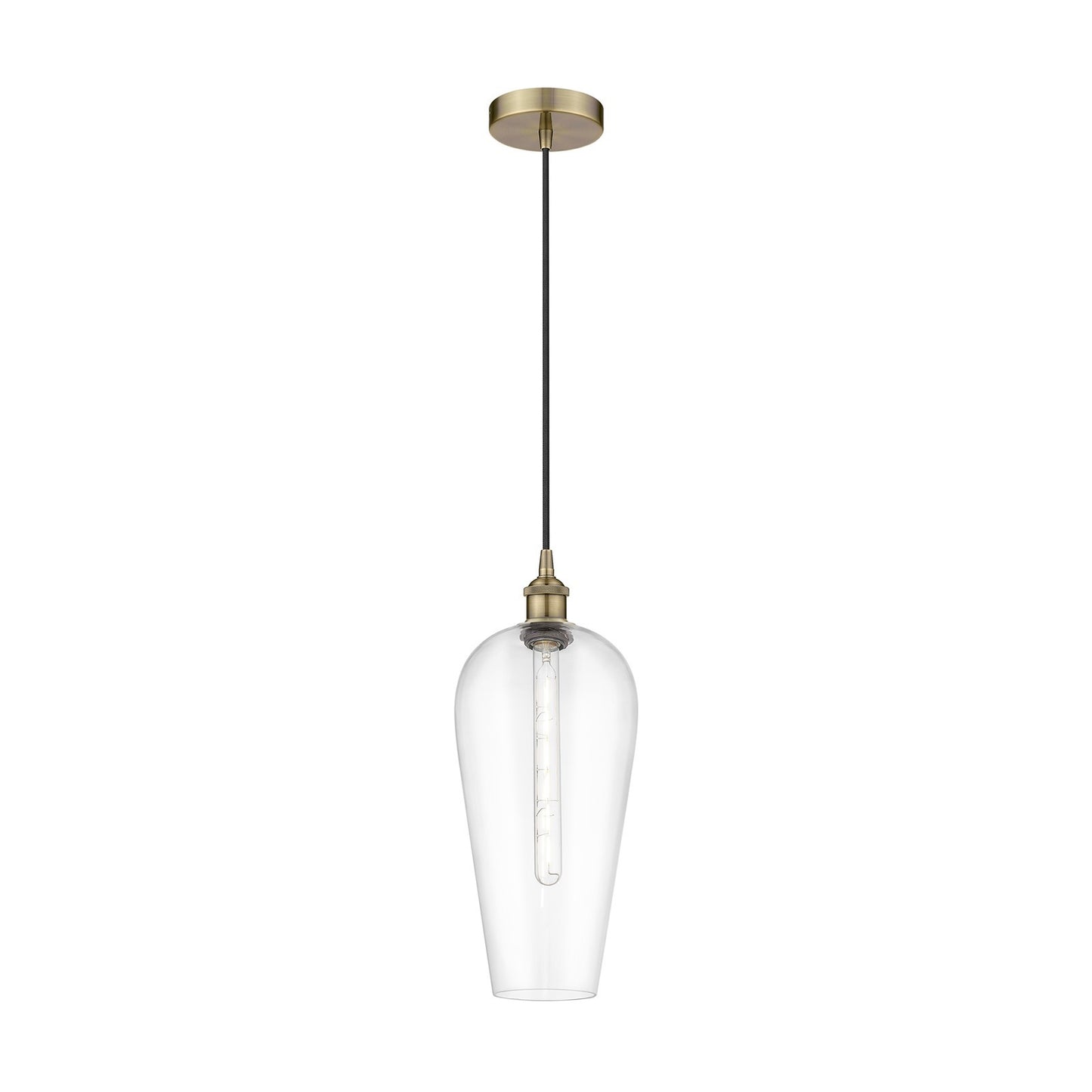 Innovations Chelsea 8in 1-Light Mini Pendant | Industrial Antique Brass and Clear Glass | Kitchen Island & Dining Room | 8 x 8 | Model 616-1P-AB-G456-8CL