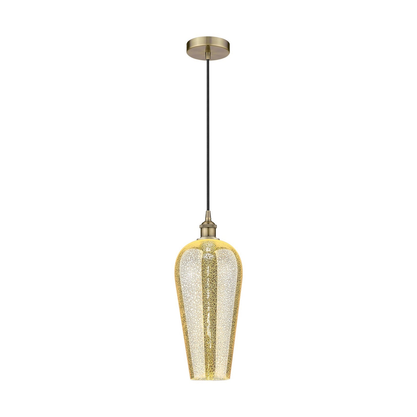 Innovations Chelsea 8in 1-Light Mini Pendant | Industrial Antique Brass Steel and Mercury Glass | Kitchen Island & Dining Room | Model 616-1P-AB-G456-8ME