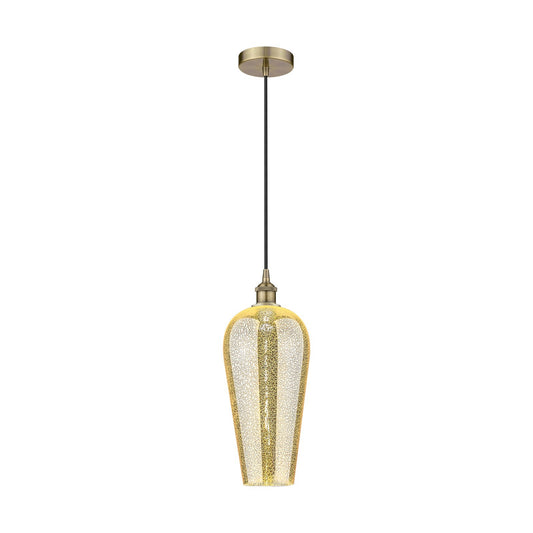 Innovations Chelsea 8in 1-Light Mini Pendant | Industrial Antique Brass Steel and Mercury Glass | Kitchen Island & Dining Room | Model 616-1P-AB-G456-8ME