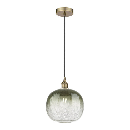 Innovations Brookhaven Sphere 10.5in 1-Light Mini Pendant | Industrial Antique Brass and Slate Glass | Kitchen Island | 10.5 x | Model 616-1P-AB-G481-10SL