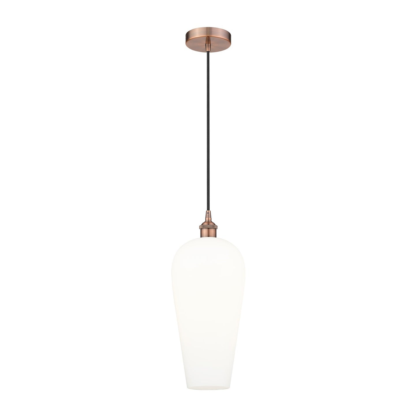 Innovations Chelsea 8in 1-Light Mini Pendant | Industrial Antique Copper and White Glass | Kitchen Island & Dining Room | 8 x 8 | Model 616-1P-AC-G456-8WH