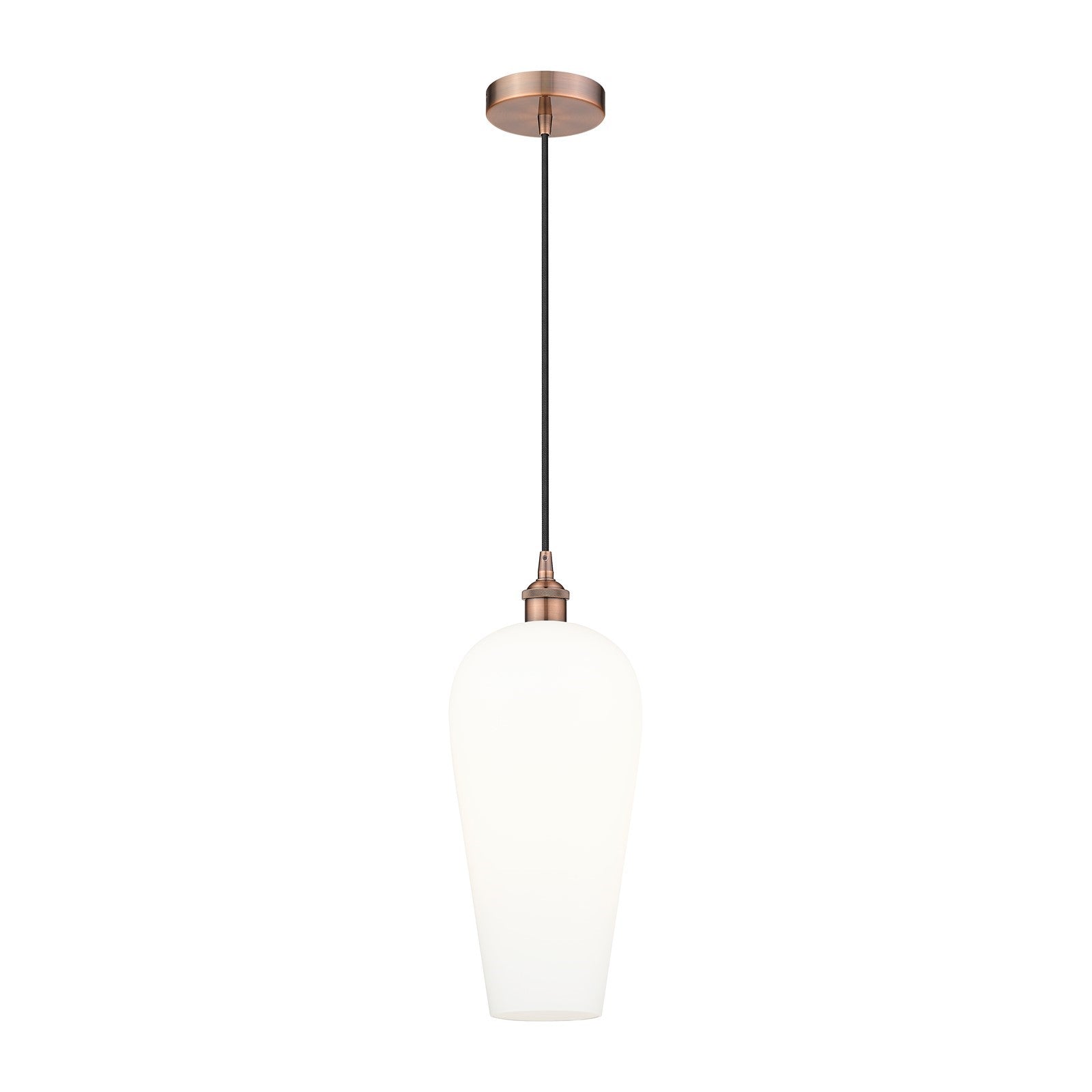 Innovations Chelsea 8in 1-Light Mini Pendant | Industrial Antique Copper and White Glass | Kitchen Island & Dining Room | 8 x 8 | Model 616-1P-AC-G456-8WH