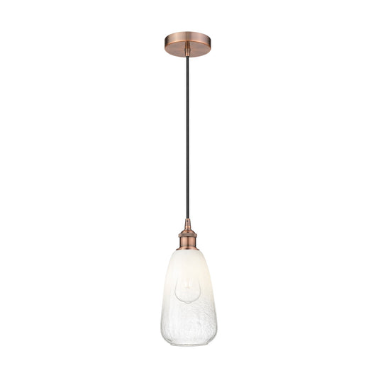 Innovations Brookhaven Almond 6in 1-Light Mini Pendant | Industrial Antique Copper Steel and Opal Glass | Kitchen Island | 6 x | Model 616-1P-AC-G480-6OP