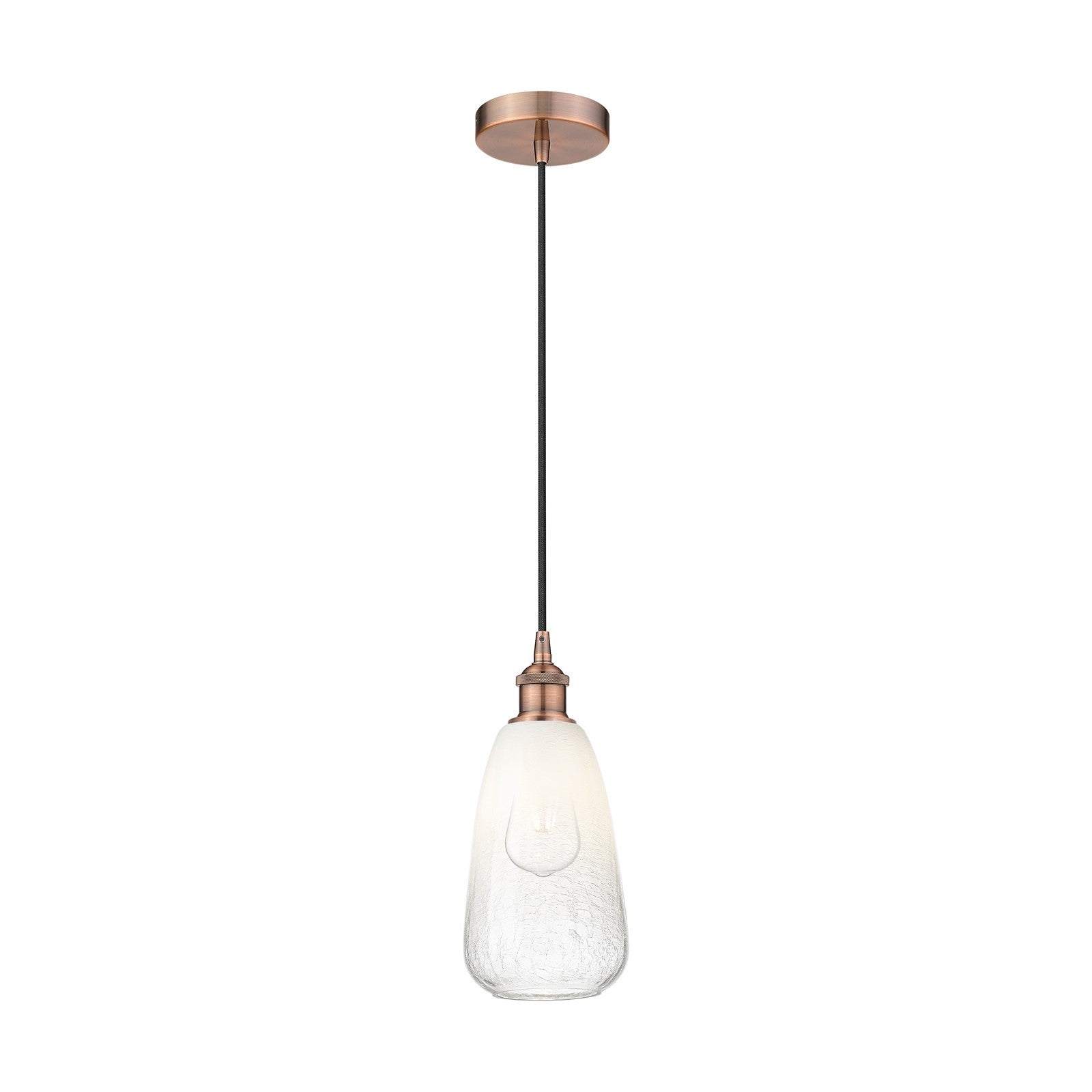 Innovations Brookhaven Almond 6in 1-Light Mini Pendant | Industrial Antique Copper Steel and Opal Glass | Kitchen Island | 6 x | Model 616-1P-AC-G480-6OP