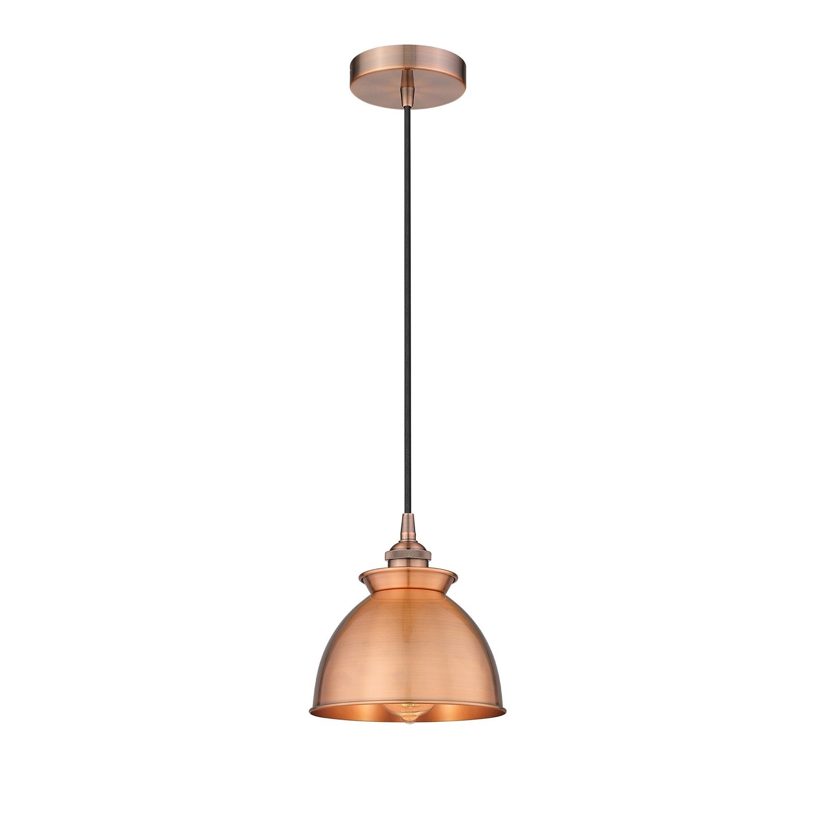 Innovations Adirondack 8.25in 1-Light Mini Pendant | Industrial Antique Copper Steel and Cast Brass | Kitchen Island & Dining | Model 616-1P-AC-M14-AC