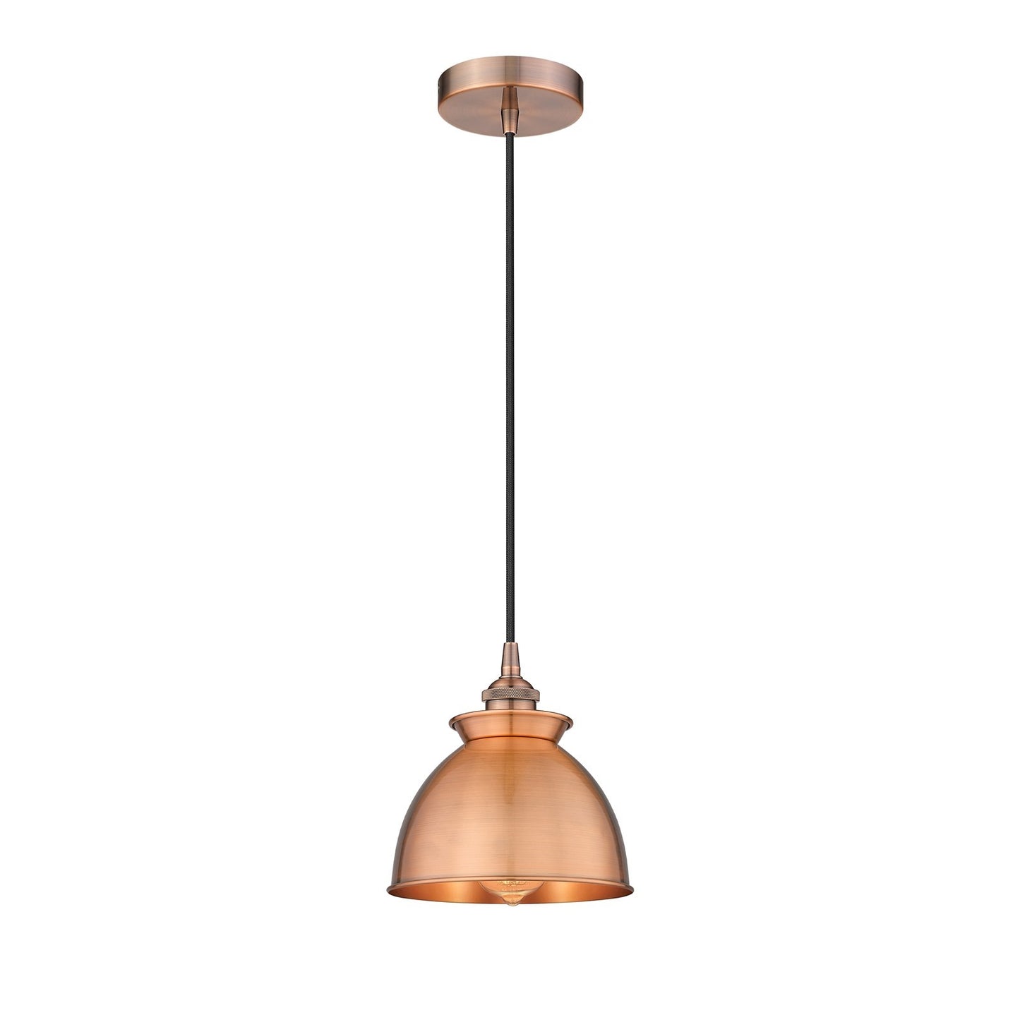 Innovations Adirondack 8.25in 1-Light Mini Pendant | Industrial Antique Copper Steel and Cast Brass | Kitchen Island & Dining | Model 616-1P-AC-M14-AC