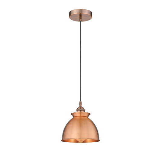 Innovations Adirondack 8.25in 1-Light Mini Pendant | Industrial Antique Copper Steel and Cast Brass | Kitchen Island & Dining | Model 616-1P-AC-M14-AC