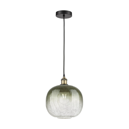 Innovations Brookhaven Sphere 11in 1-Light Mini Pendant | Industrial Black Antique Brass Steel and Slate Glass | Kitchen | Model 616-1P-BAB-G481-10SL