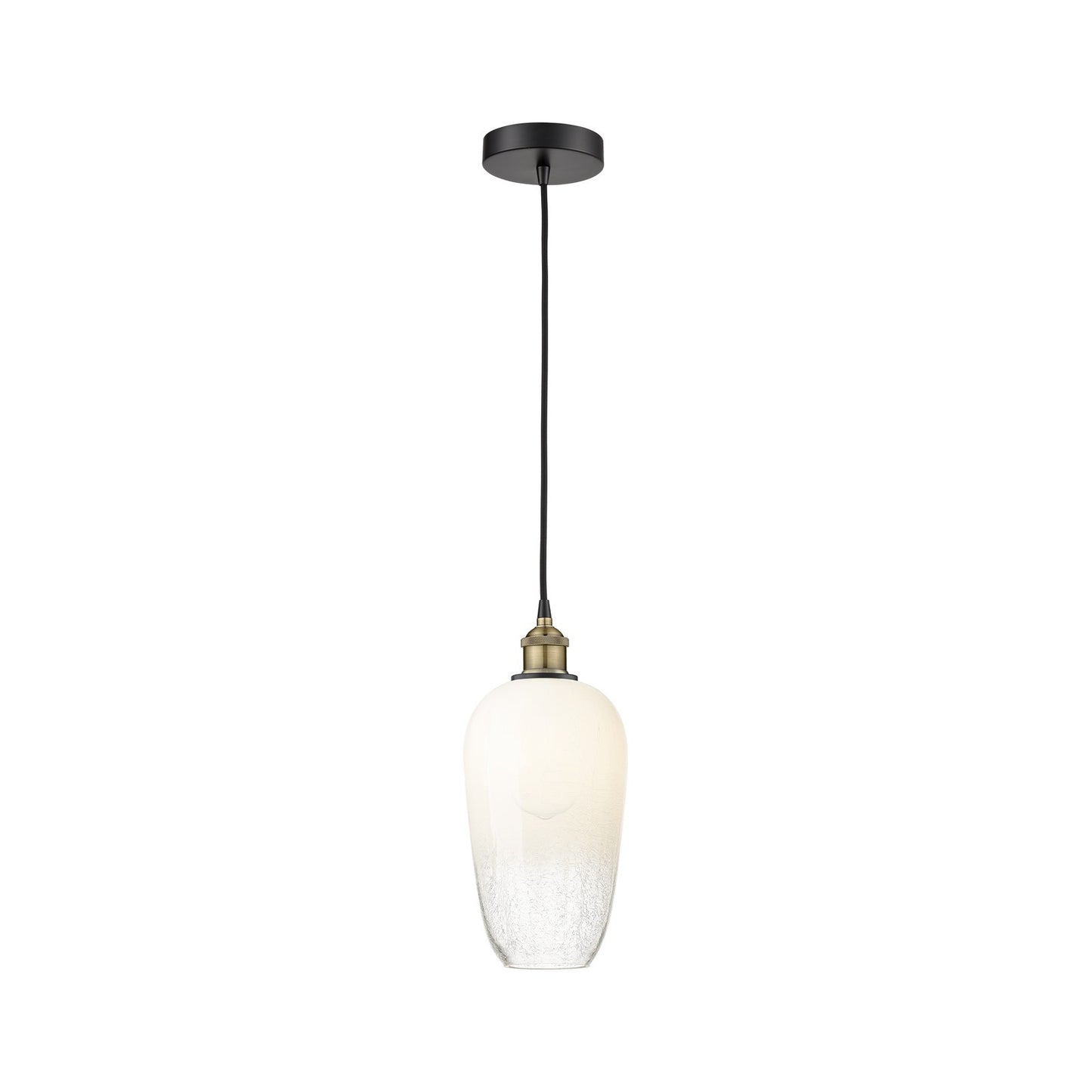 Innovations Brookhaven Flute 7in 1-Light Mini Pendant | Industrial Black Antique Brass Steel and Opal Glass | Kitchen Island & | Model 616-1P-BAB-G484-7OP