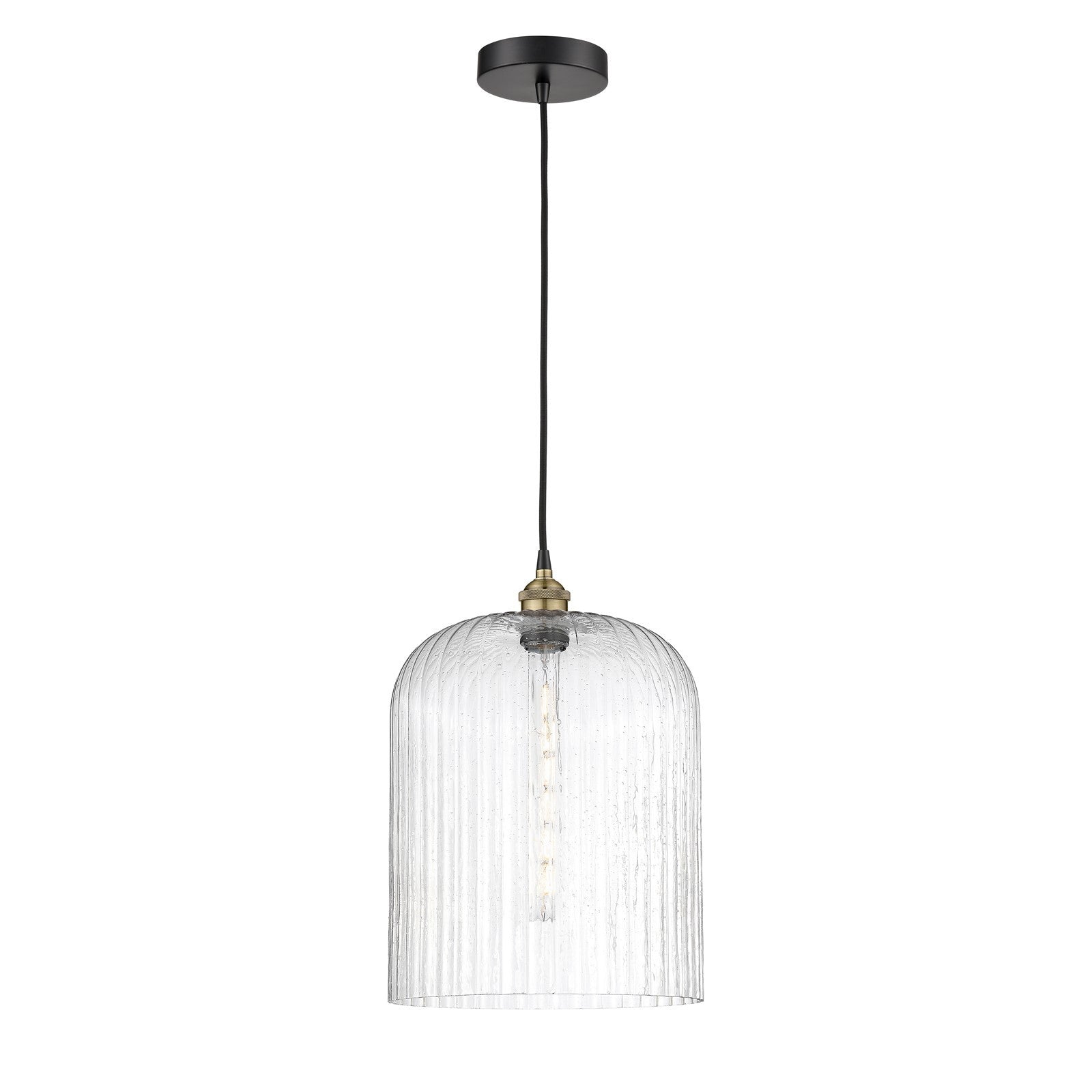 Innovations Bridal Veil 5in 1-Light Mini Pendant | Industrial Black Antique Brass and Seedy Glass | Kitchen Island & Dining | Model 616-1P-BAB-G559-12SDY
