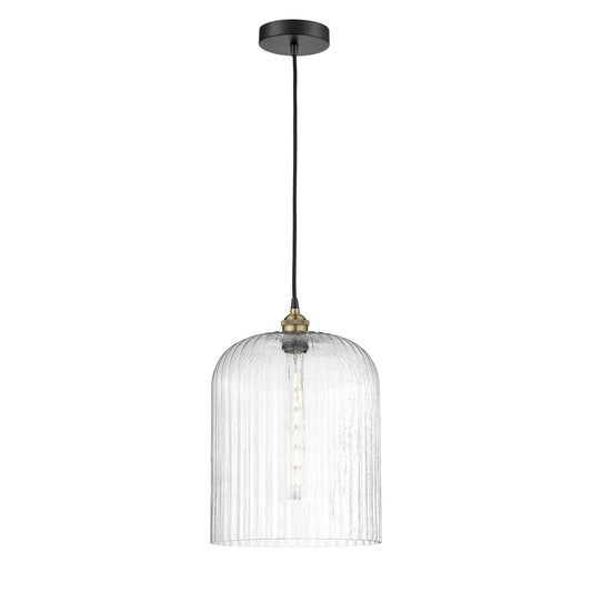 Innovations Bridal Veil 5in 1-Light Mini Pendant | Industrial Black Antique Brass and Seedy Glass | Kitchen Island & Dining | Model 616-1P-BAB-G559-12SDY