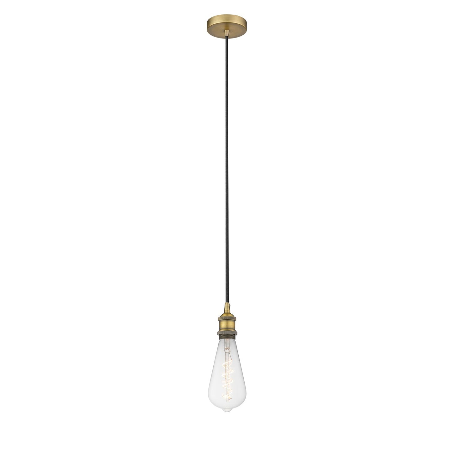 Innovations Edison 4in 1-Light Mini Pendant | Industrial Brushed Brass Steel and Brushed Brass Metal | Kitchen Island | 3.75 x | Model 616-1P-BB-BB95LED