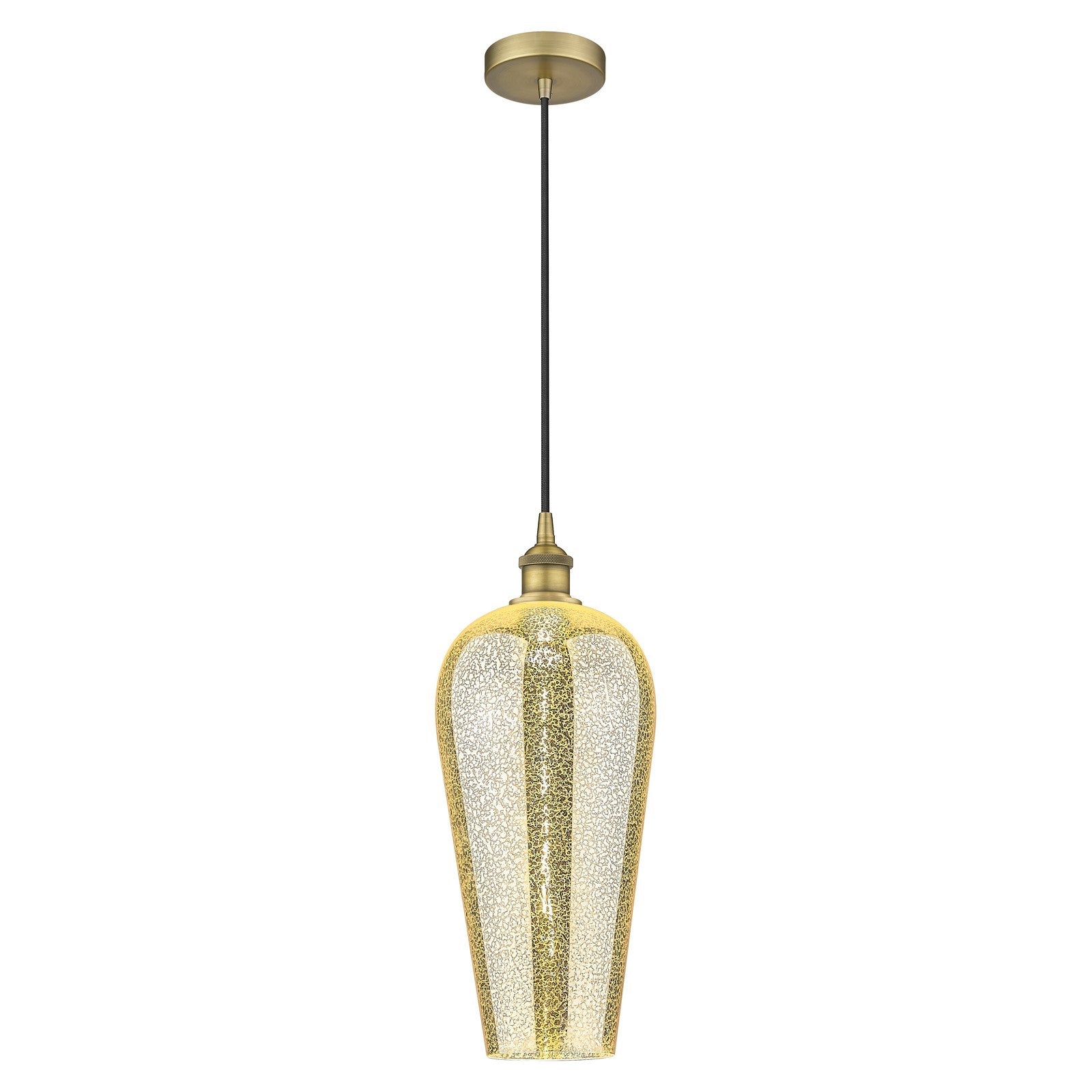 Innovations Chelsea 8in 1-Light Mini Pendant | Industrial Brushed Brass Steel and Mercury Glass | Kitchen Island & Dining Room | Model 616-1P-BB-G456-8ME