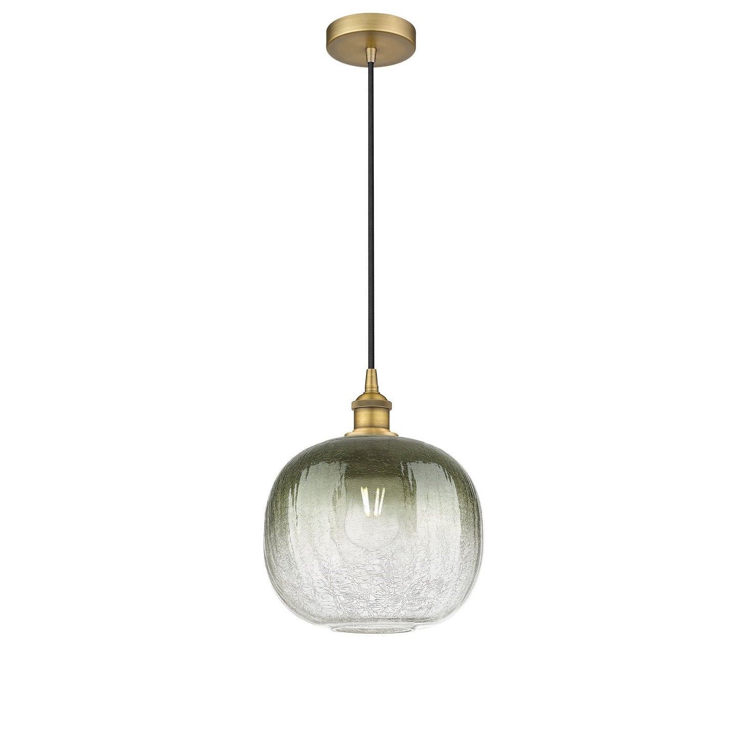 Innovations Brookhaven Sphere 10.5in 1-Light Mini Pendant | Industrial Brushed Brass and Slate Glass | Kitchen Island | 10.5 x | Model 616-1P-BB-G481-10SL
