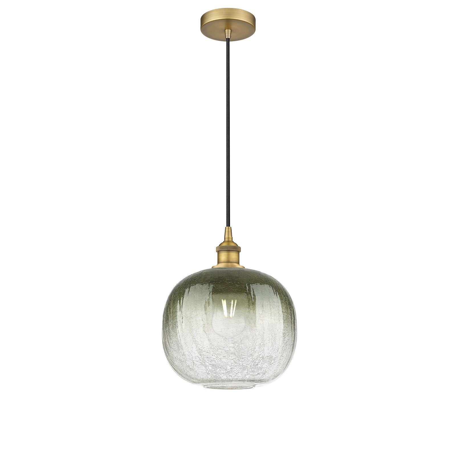Innovations Brookhaven Sphere 10.5in 1-Light Mini Pendant | Industrial Brushed Brass and Slate Glass | Kitchen Island | 10.5 x | Model 616-1P-BB-G481-10SL