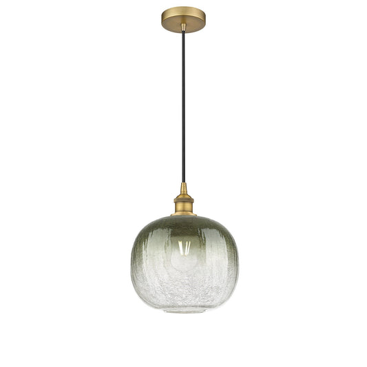 Innovations Brookhaven Sphere 10.5in 1-Light Mini Pendant | Industrial Brushed Brass and Slate Glass | Kitchen Island | 10.5 x | Model 616-1P-BB-G481-10SL