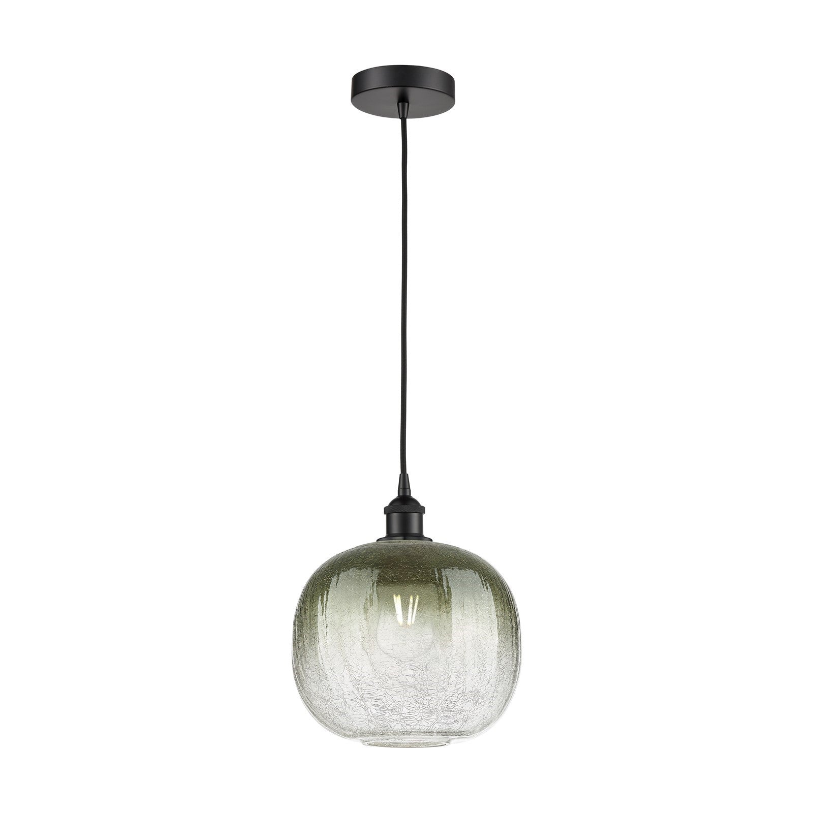 Innovations Brookhaven Sphere 10.5in 1-Light Mini Pendant | Industrial Matte Black Steel and Slate Glass | Kitchen Island & | Model 616-1P-BK-G481-10SL