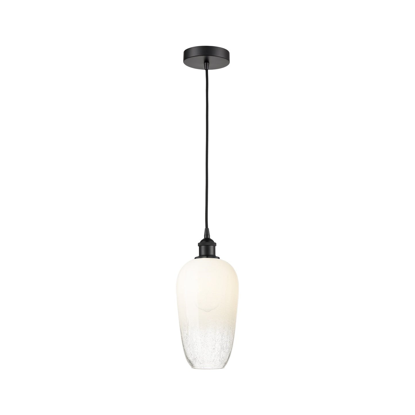 Innovations Brookhaven Flute 7in 1-Light Mini Pendant | Industrial Matte Black Steel and Opal Glass | Kitchen Island & Dining | Model 616-1P-BK-G484-7OP