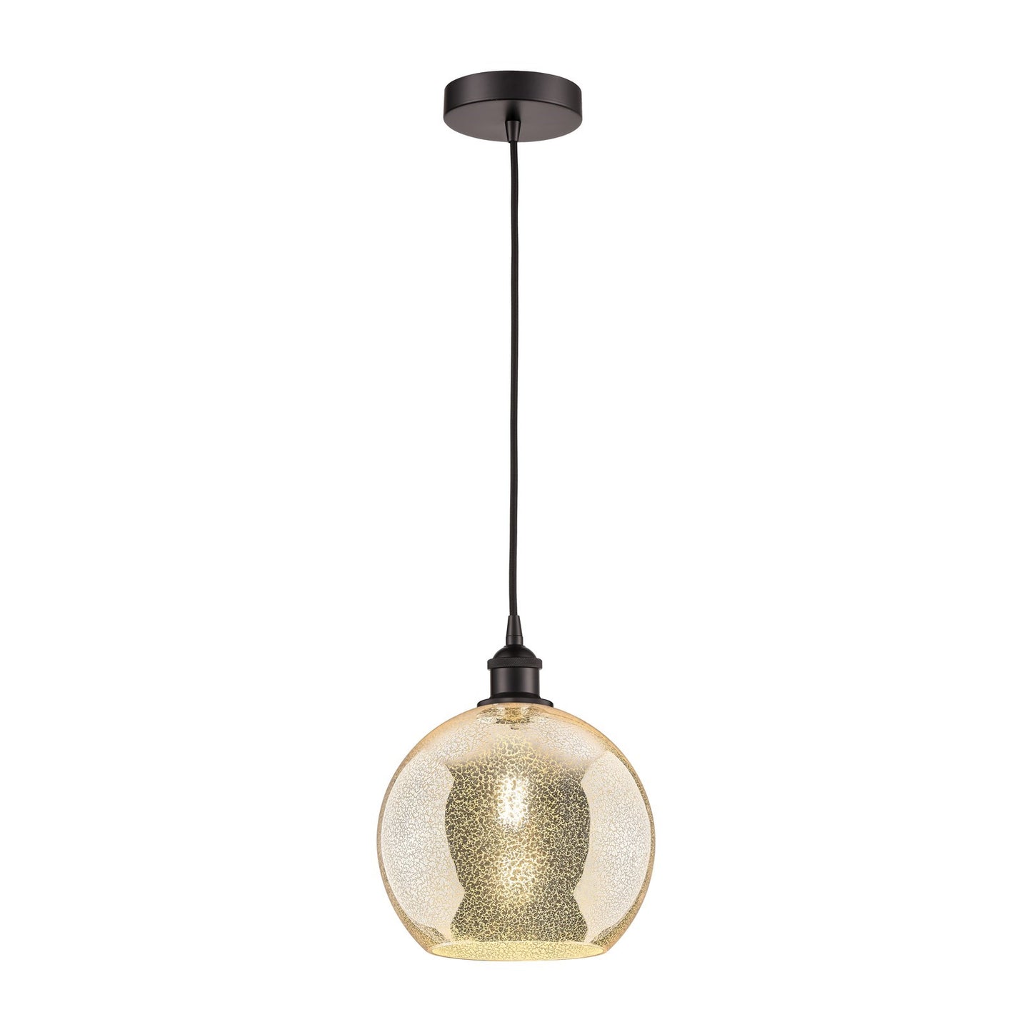 Innovations Athens 10in 1-Light Mini Pendant | Industrial Oil Rubbed Bronze Steel and Mercury Glass | Kitchen Island & Dining | Model 616-1P-OB-G128-10