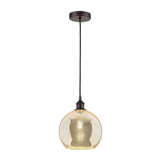 Innovations Athens 10in 1-Light Mini Pendant | Industrial Oil Rubbed Bronze Steel and Mercury Glass | Kitchen Island & Dining | Model 616-1P-OB-G128-10