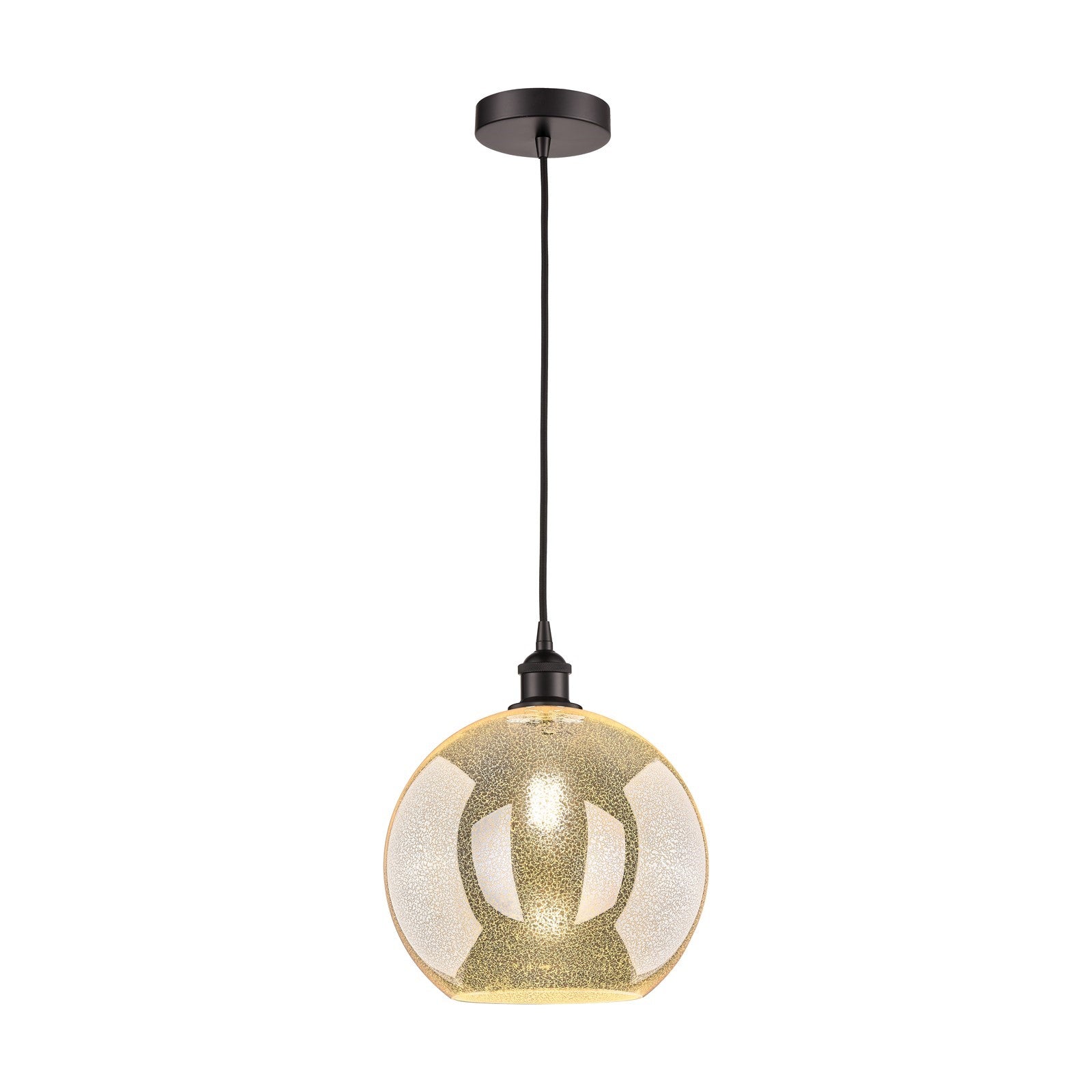 Innovations Athens 12in 1-Light Mini Pendant | Industrial Oil Rubbed Bronze Steel and Mercury Glass | Kitchen Island & Dining | Model 616-1P-OB-G128-12