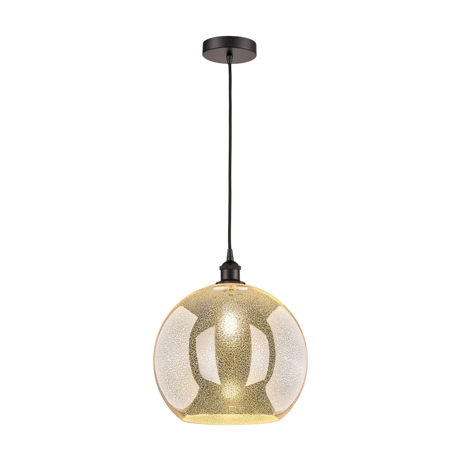 Innovations Athens 14in 1-Light Pendant | Industrial Oil Rubbed Bronze Steel and Mercury Glass | Kitchen Island & Dining Room | Model 616-1P-OB-G128-14