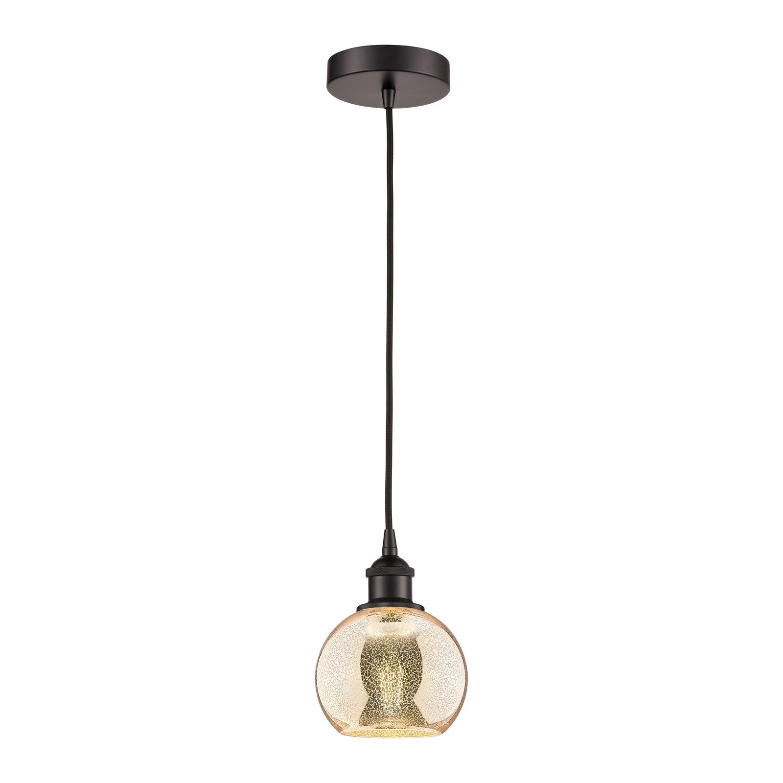 Innovations Athens 6in 1-Light Mini Pendant | Industrial Oil Rubbed Bronze Steel and Mercury Glass | Kitchen Island & Dining Room | Model 616-1P-OB-G128-6